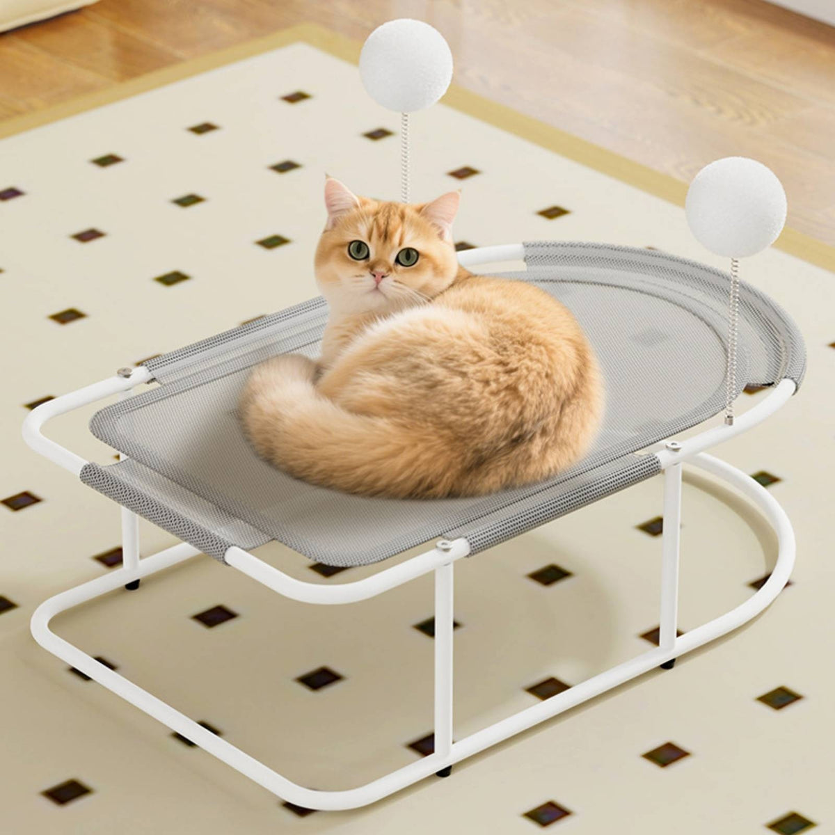 Raised Elevated Cat Bed Breathable Cat Raised Platform Indoor Furniture Sturdy for Cats, Kittens, Small Pets, Living Room