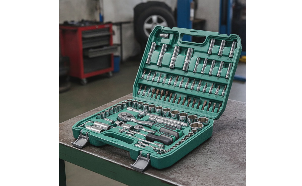 Chrome Vanadium Socket Wrench Kit Multi-Functional Tool Kit with Socket Wrench Anti-Corrosion Mechanics Tool Set Rust-Resistant for Diyers, Vehicle Maintenance