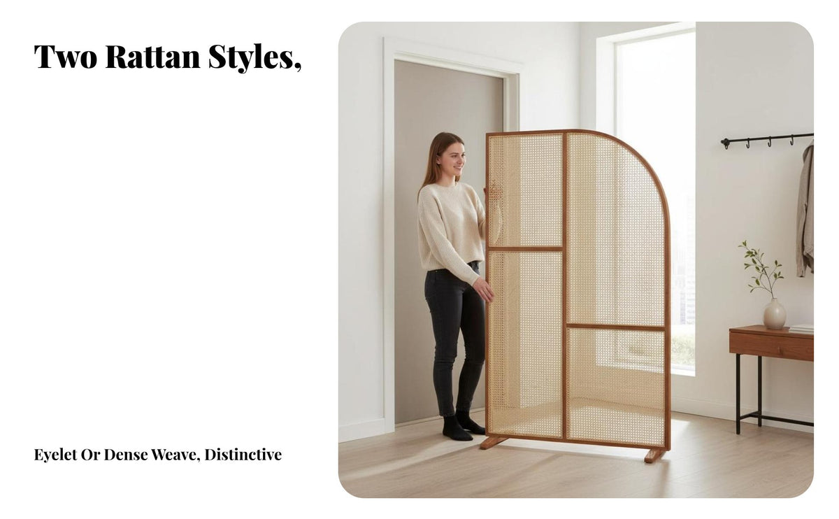 Modern Minimalist design Folding Panel separater Woven Panels Partition Screen Freestanding Room Separator Creates Privacy for Apartment Dwellers, Interior Designers, Office Workers, Entrance Hall, Bedroom