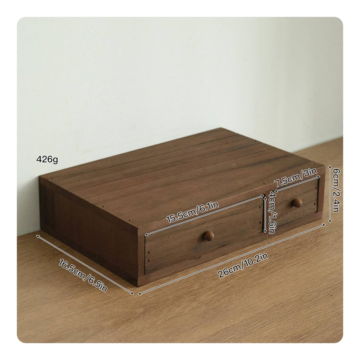 Monitor Riser Drawer Box Space Saving Wooden Desk Storage Box Multiuse