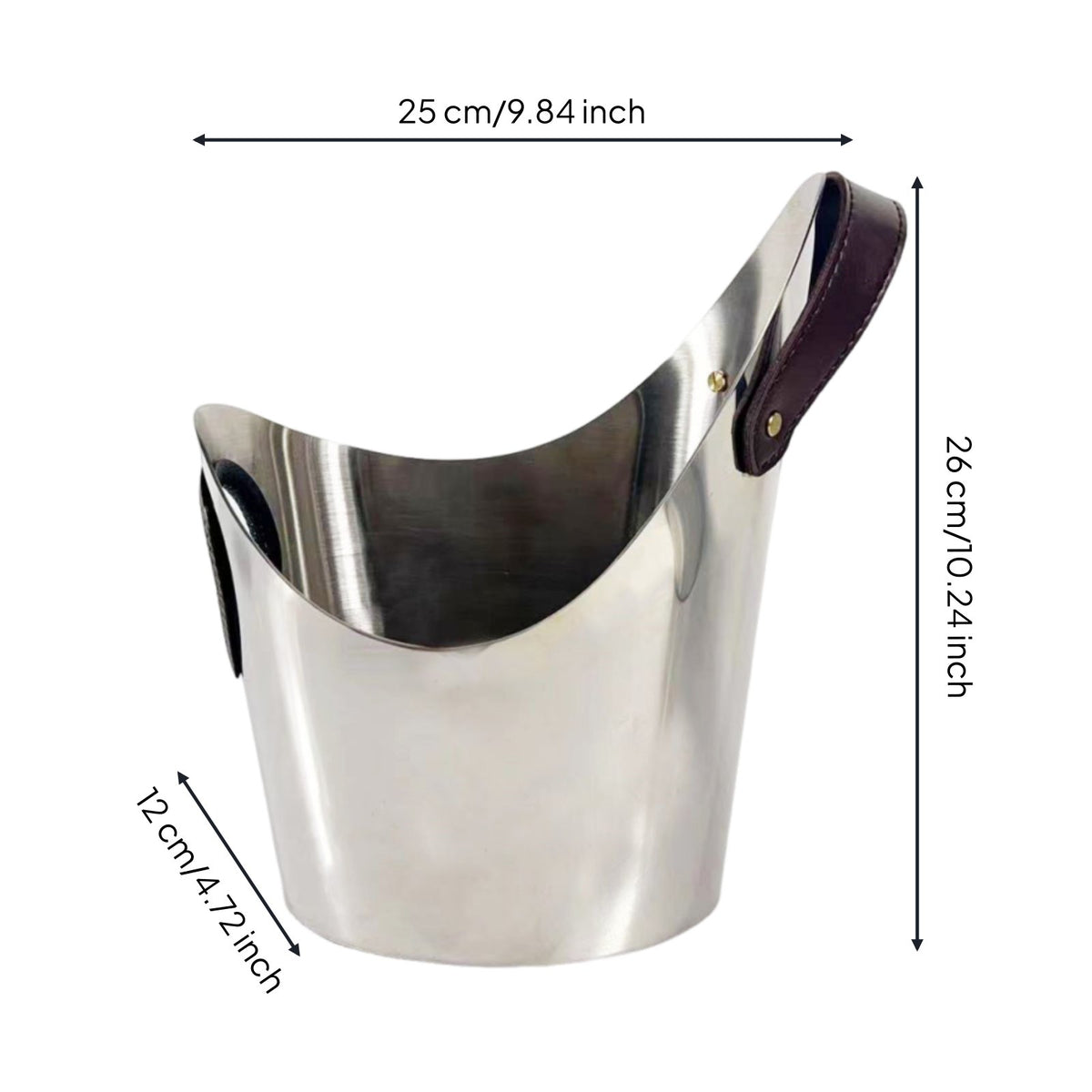 Champagne Container Decorative Stainless Steel Ice Container Easy to Clean