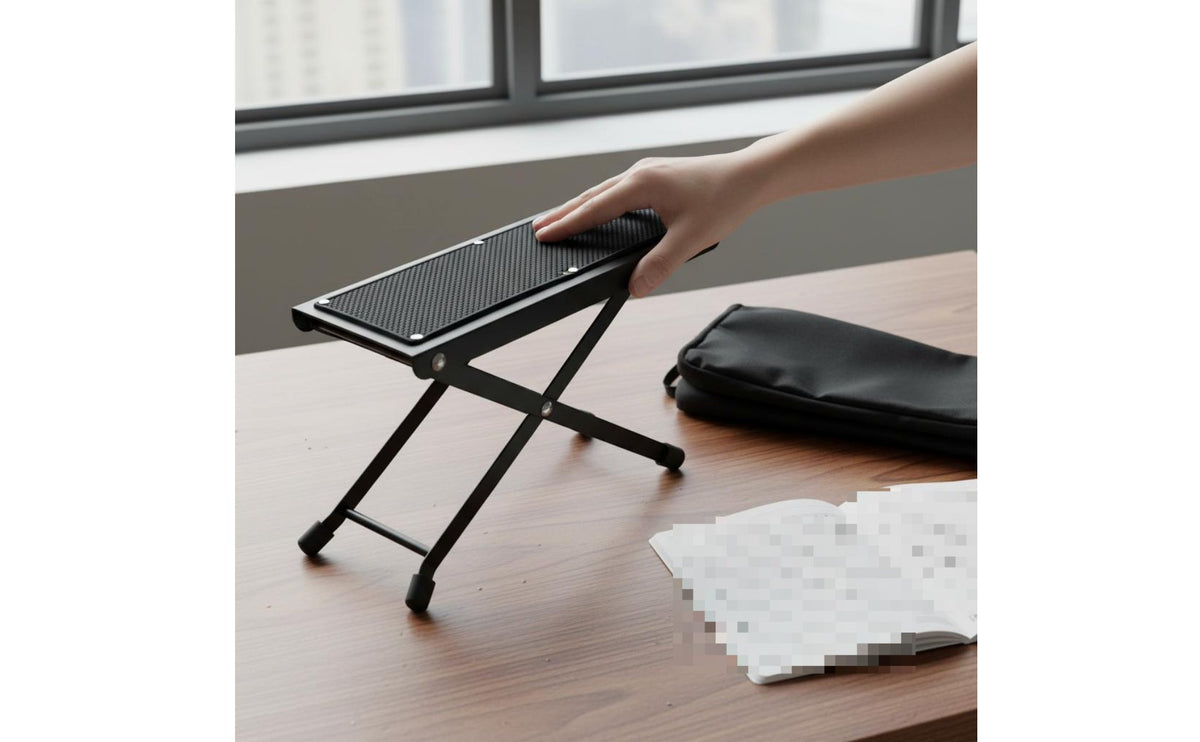 Guitar Footstool Foldable Steel Guitar Foot Stand Portable Adjustable Foot Rest for Artists