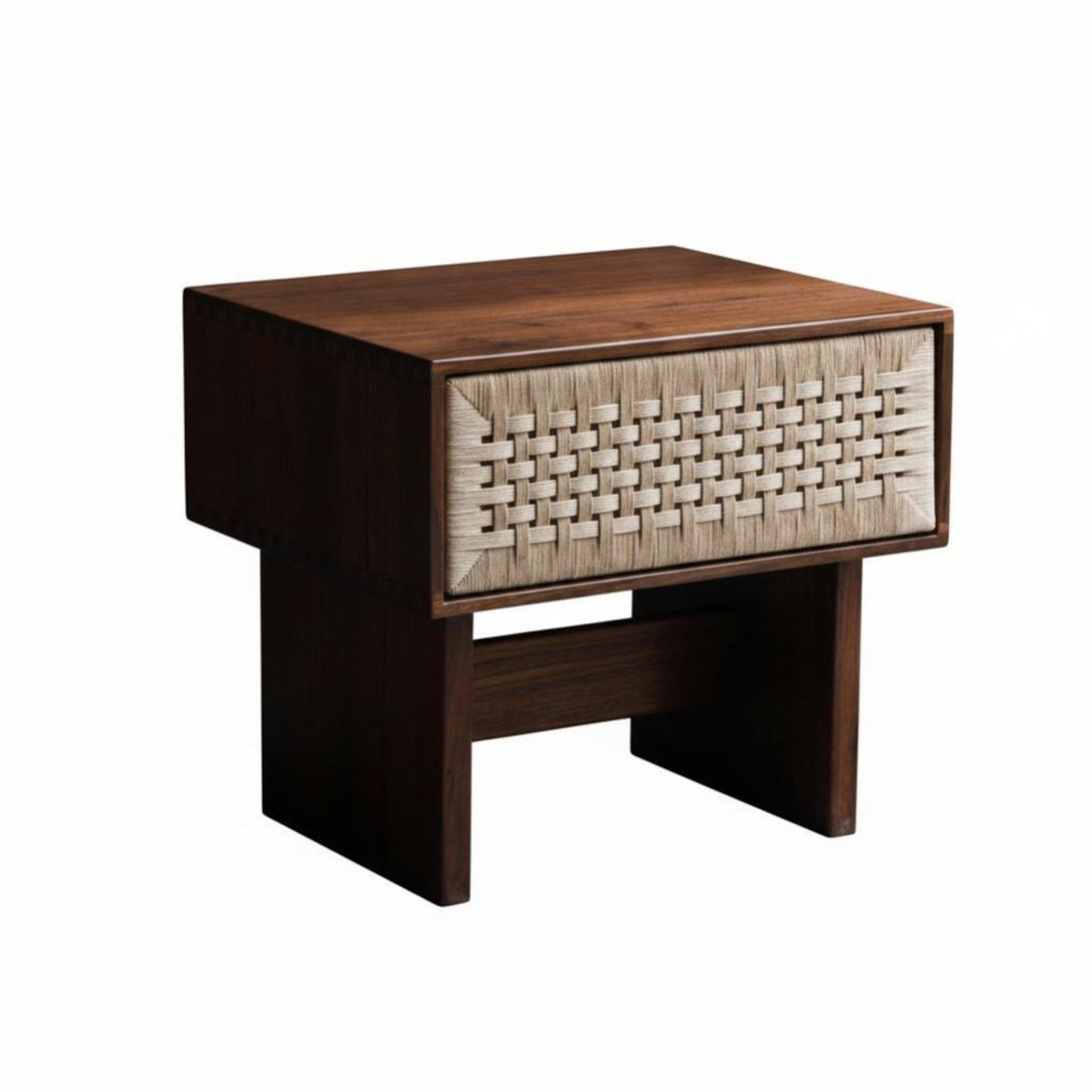 Woven-Front Cabinet Wabi-Sabi Design Bedside Table Boho Aesthetic for Study