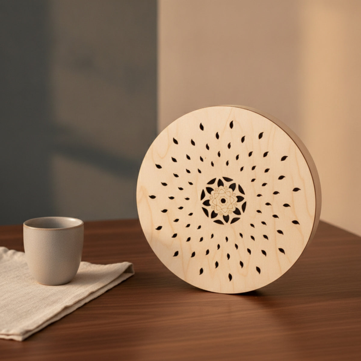 Slit Drum Cut Drum with Leaf Patterns Beginner Friendly Percussion Instrument for Meditative Practice Studio