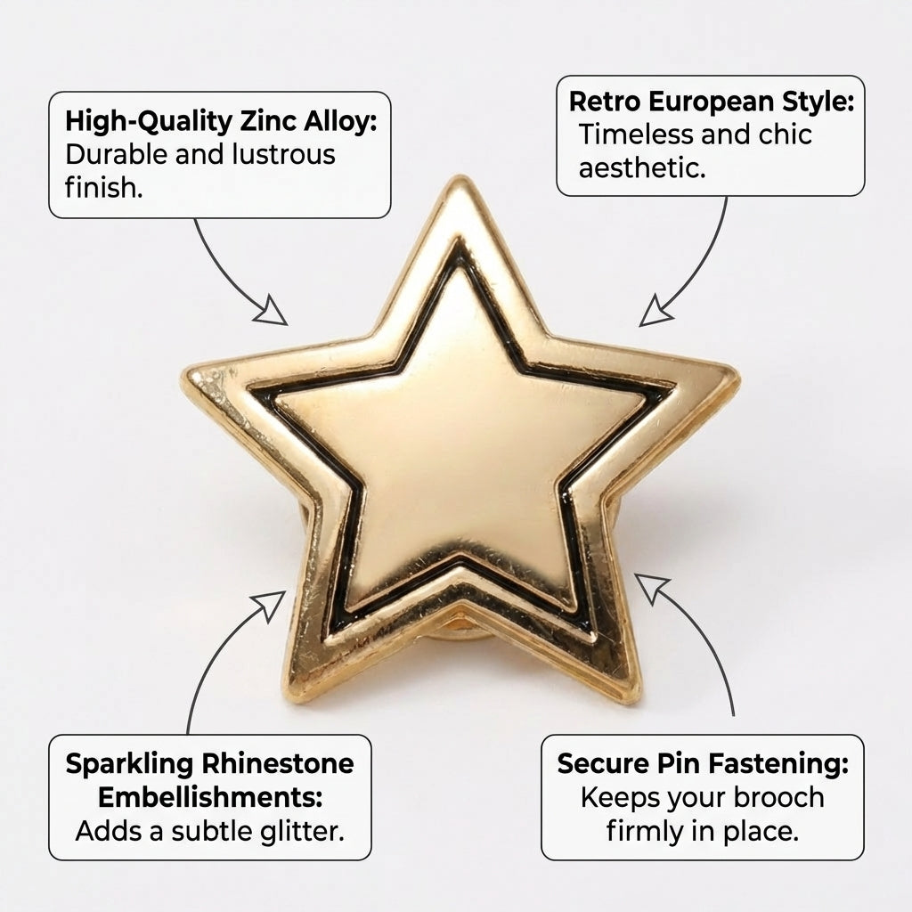 Star Brooch Women Men, Star Brooch Pin Women, Lapel Pin Costume Decorations, Alloy Lapel Pin Fashion Pin, Decorative Pin Accessory Brooch