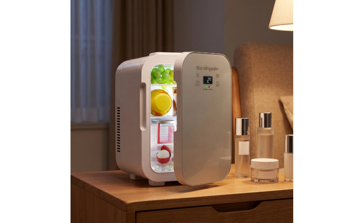 Compact Mini Fridge with Digital Display Portable Mini Fridge Small Beverage Cooler Freestanding for Commuters