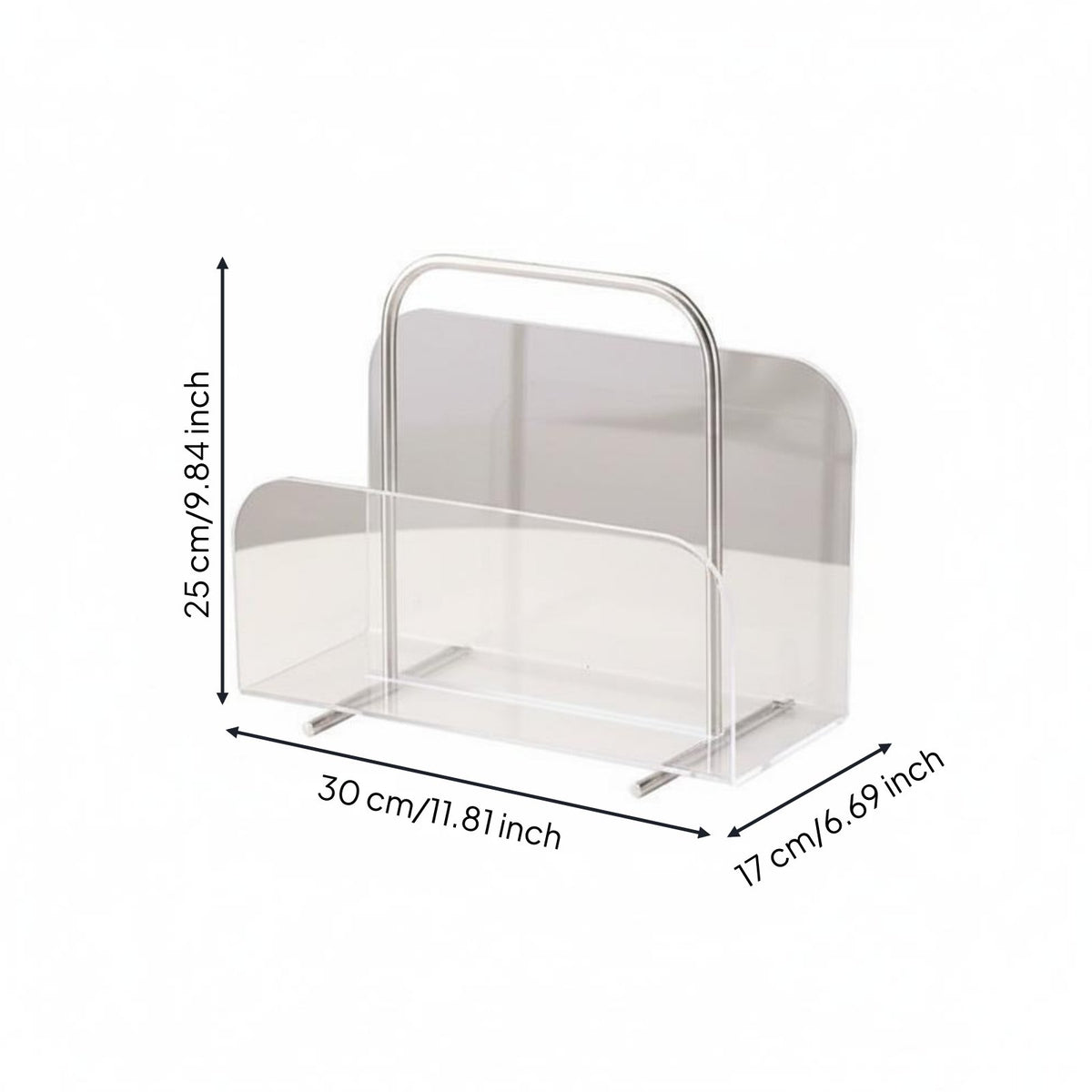 Acrylic Periodical Rack Portable Handle Newspaper Stand Decorative Display
