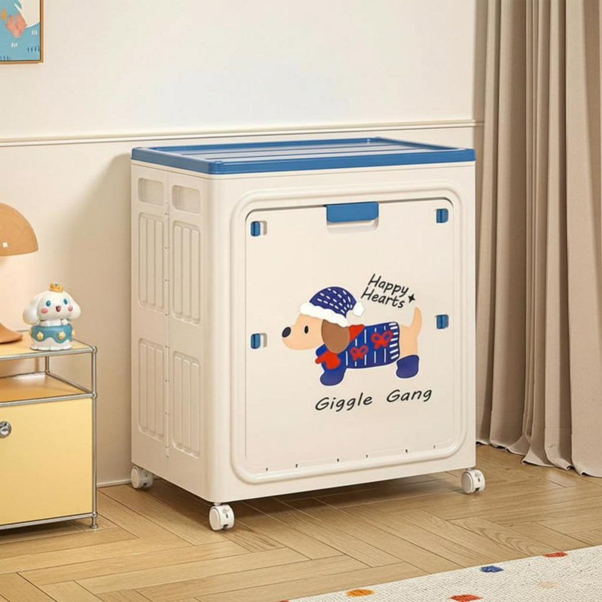 Foldable Wheeled Storage container Large Capacity Compressible Wheeled Chest for Closet