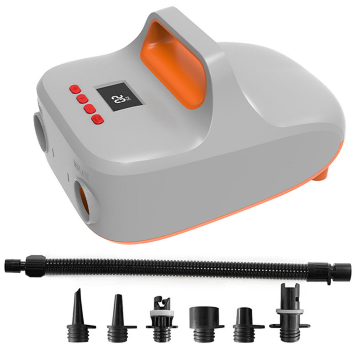 20 PSI 12V Air Pump Digital Display High Pressure Air Pump Multiple Nozzle Adapters Inflation Gear Auto Stop for Water Sports, Outdoor Trips