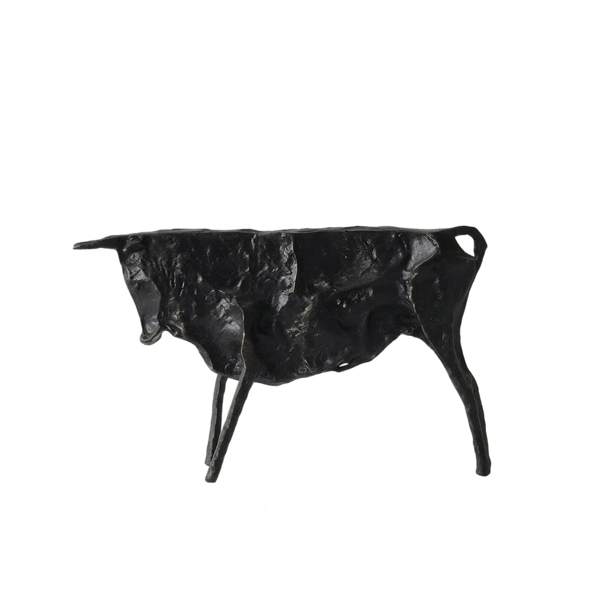 Bull Sculpture Textured Bull Figurine Stylized Creature Figurine for Simplicity Lovers, Living Room, Bookshelf