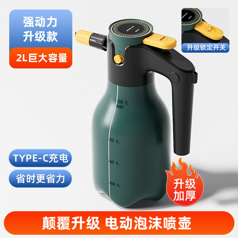 Electric Car Washing Foam Sprayer, Automatic Pressure Watering Can for Cleaning and Watering Plants
