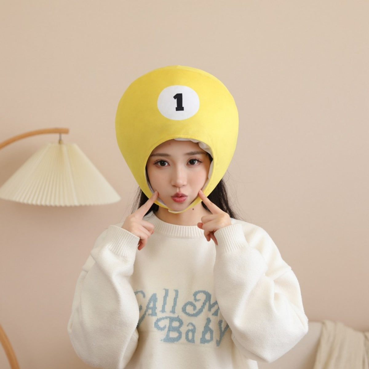 Soft Billiard Ball Mask Padded Billiard Ball Mask Lightweight Headwear Oversized for Partygoers