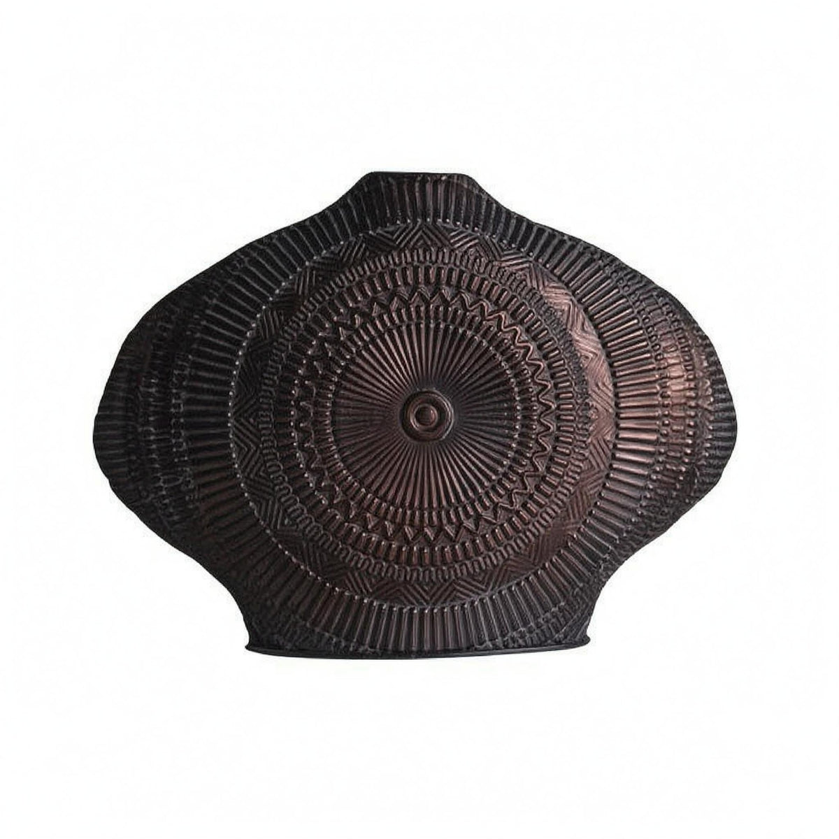 Decorative Iron Vase Tabletop Display Vintage Blackand-Gold Vase Stable Base