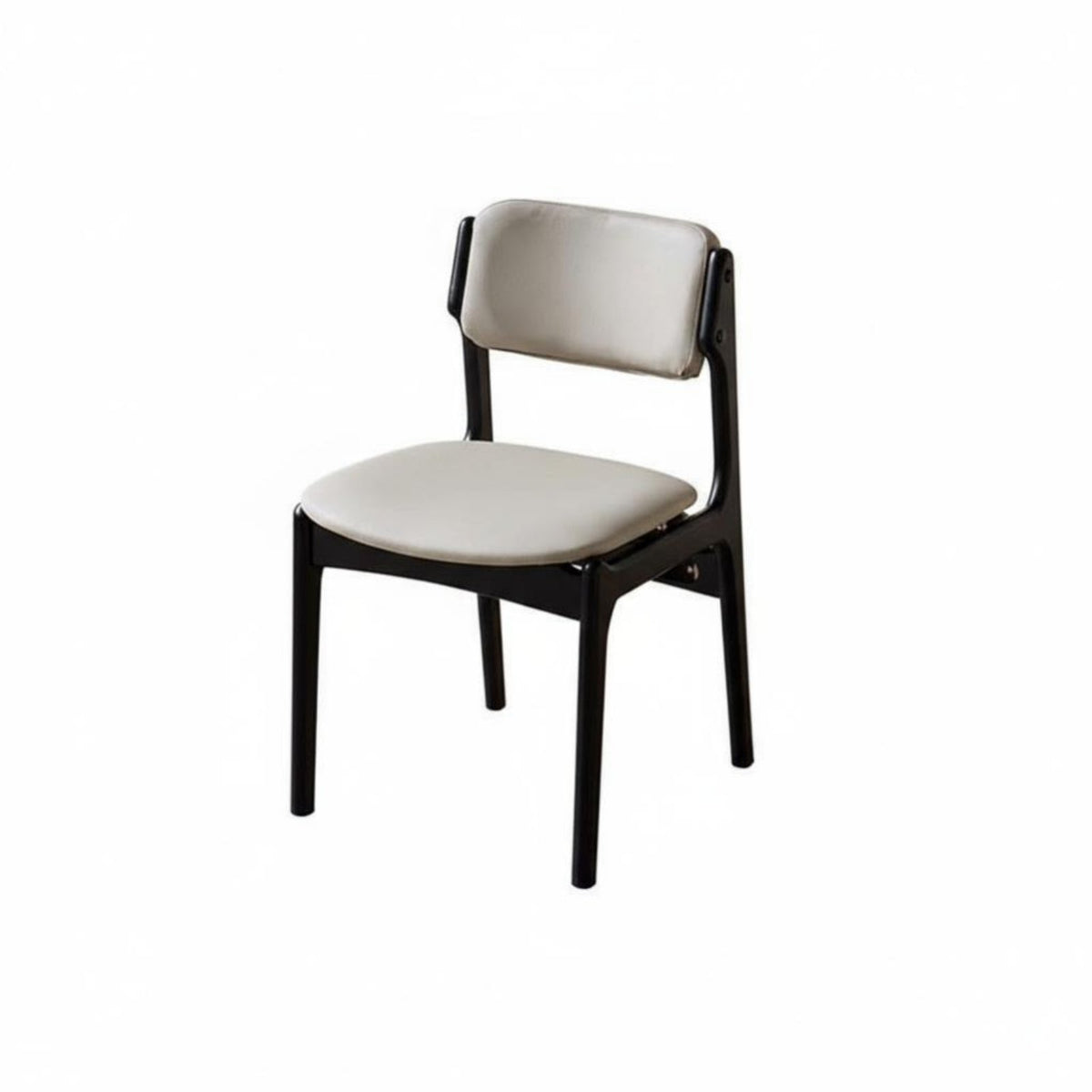 Upholstered Wooden Side Chair Nordic Design Kitchen Seat Ergonomic Spine Supportrest Non-Slip Foot Pads for Homeowners
