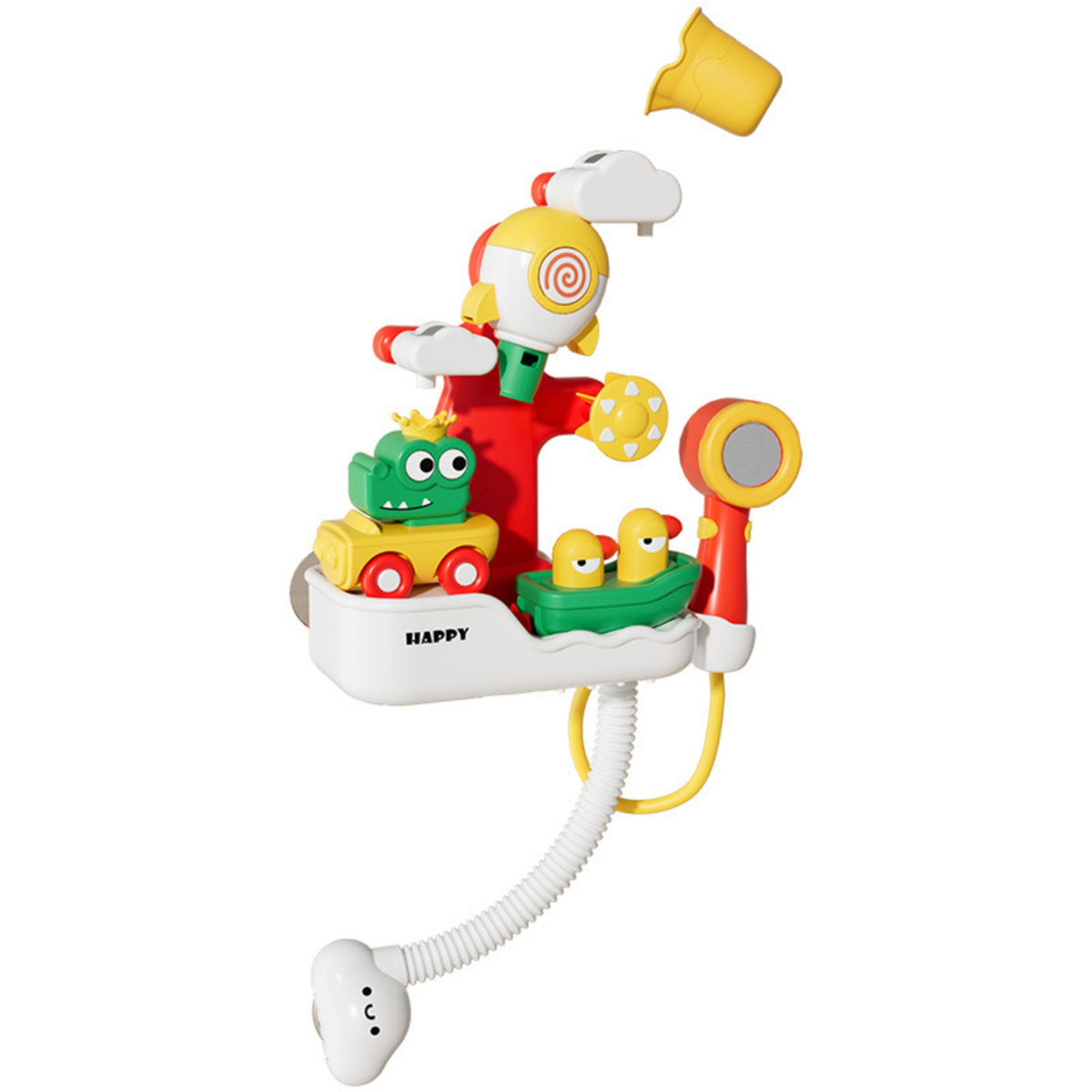 Handheld Shower Toy with Hose One-Button Water Spray Toy Flexible Compact for Toddlers, Kids, Children, Bathtub