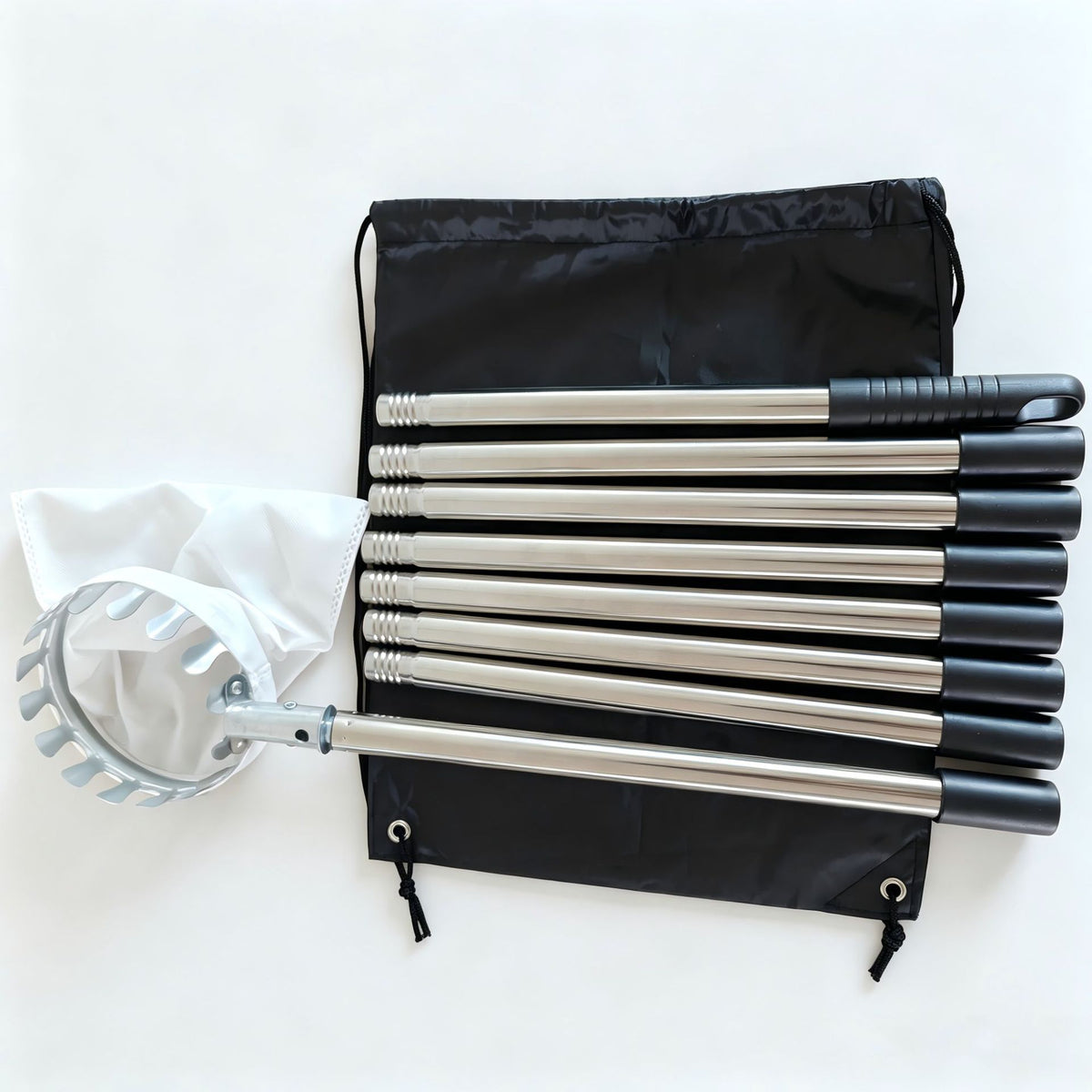 Stainless Steel Fruit Picker with Bag and Multi-Section Pole