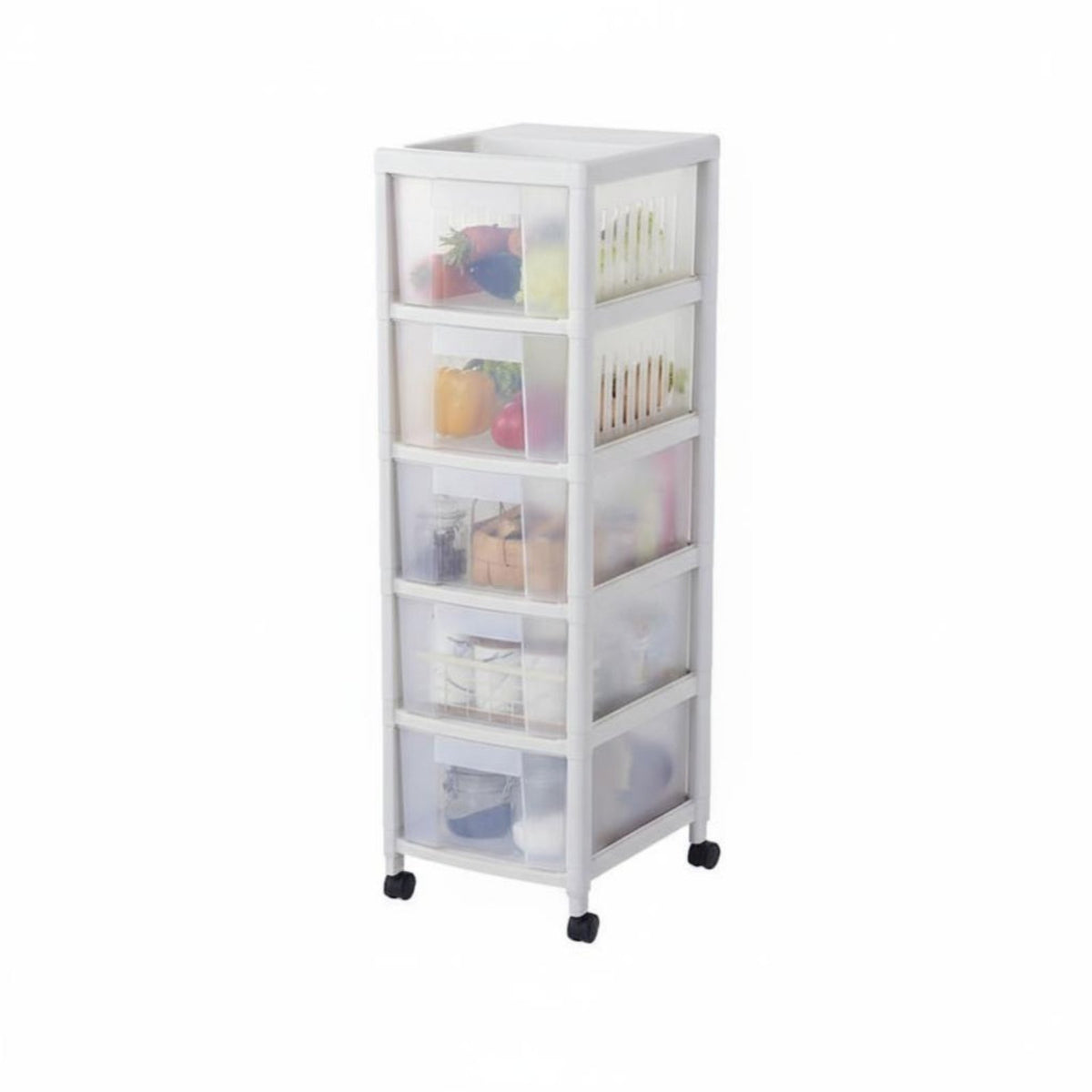 Multi-Tier Wheeled Storage Wheeled Storage Organizer Space Saving Rolling
