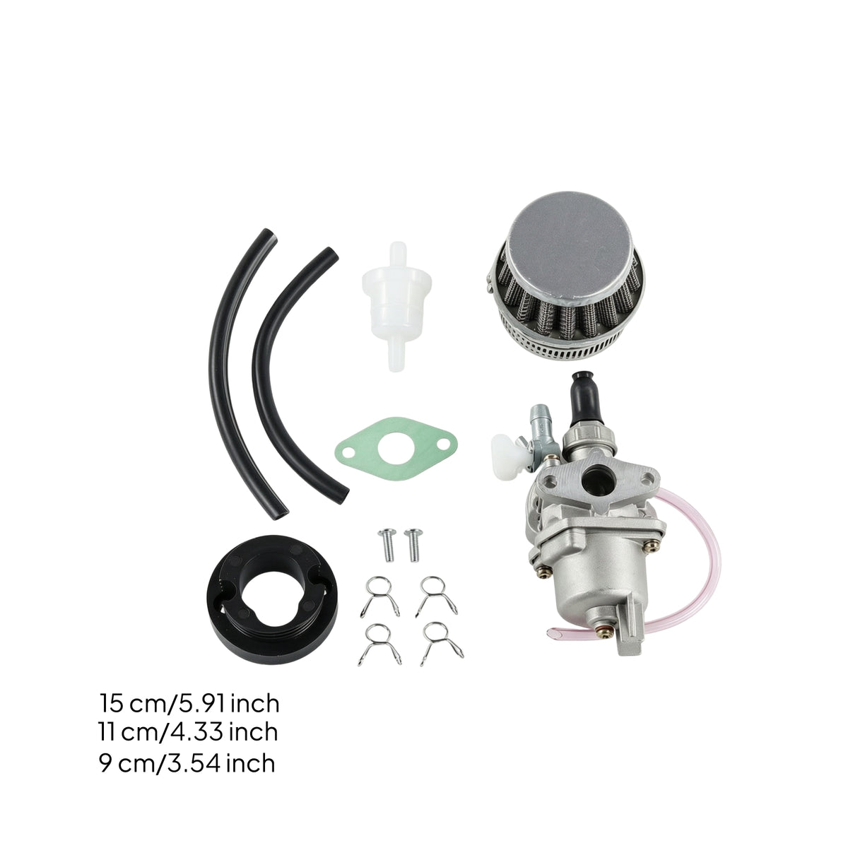 Carburetor Kit Two-Stroke Carburetor with Air Filter Engine Part Kit 49cc Replacement for Mini Dirt Bike
