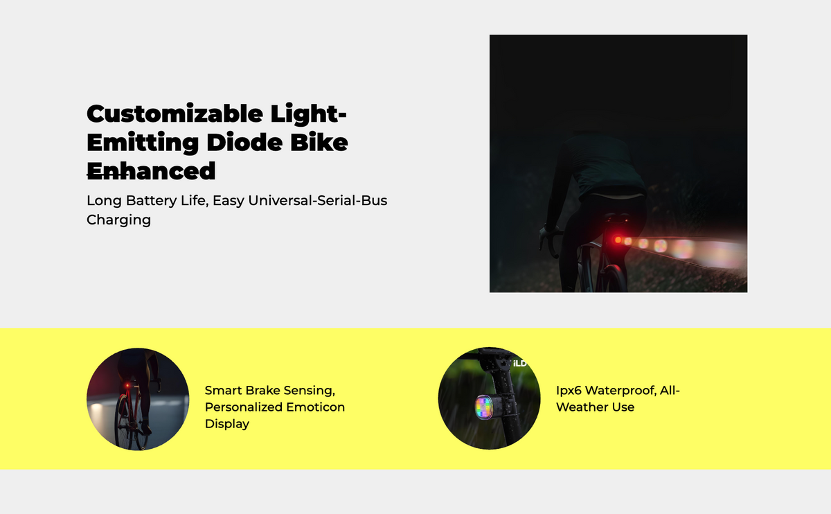Brake tail light, waterproof, USB-C.