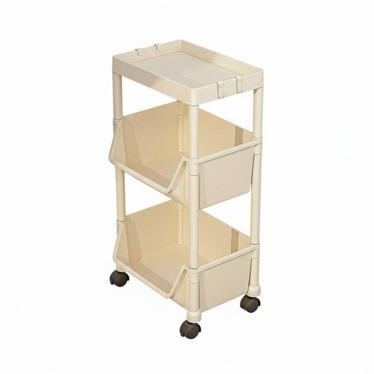 desktop-adjacent Rolling organizer with casters Rolling Book container Movable for Office Workers