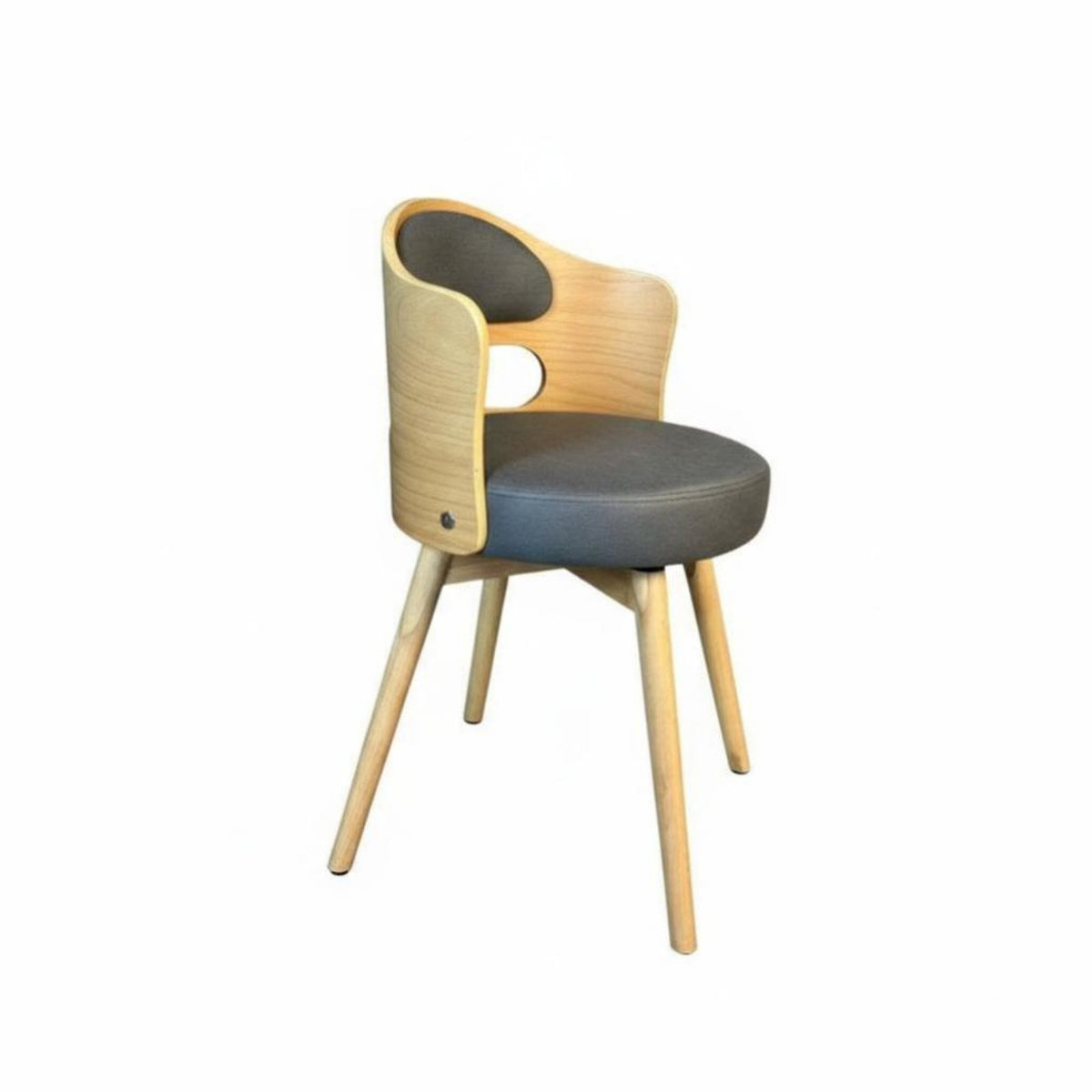 Swivel Chair with Exposed Back Tapered Legs Vanity Stool Soft Comfort