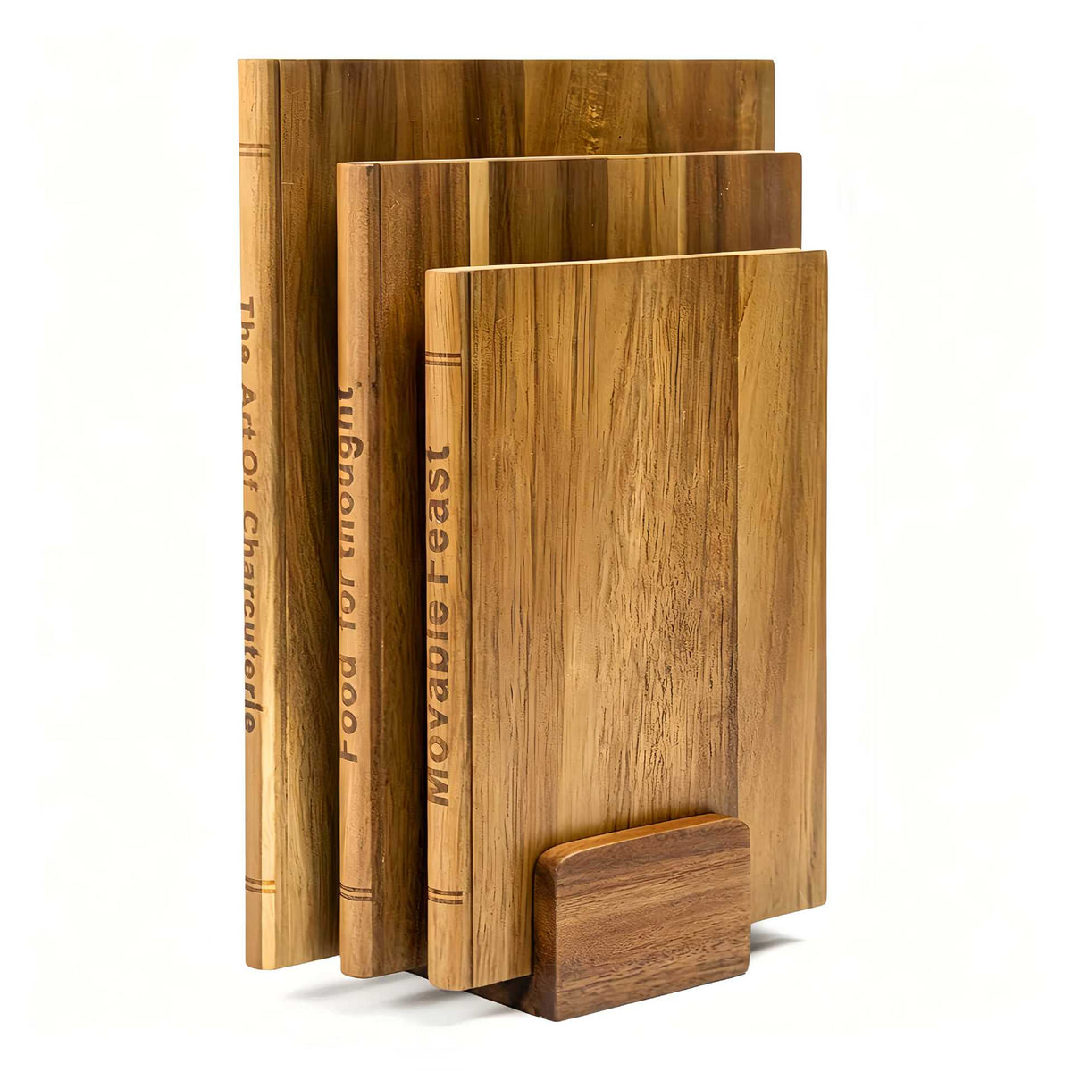 Acacia Wood Cutting Board Set with Book Design