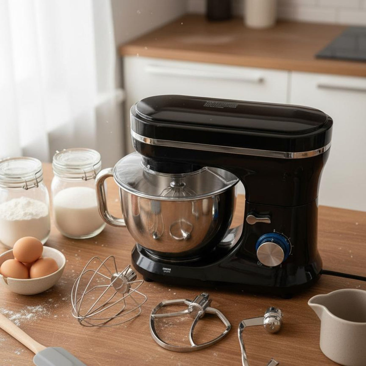 Batter Mixer Powerful Motor Electric Stand Mixer Low Noise for Home Chefs, Culinary Professionals