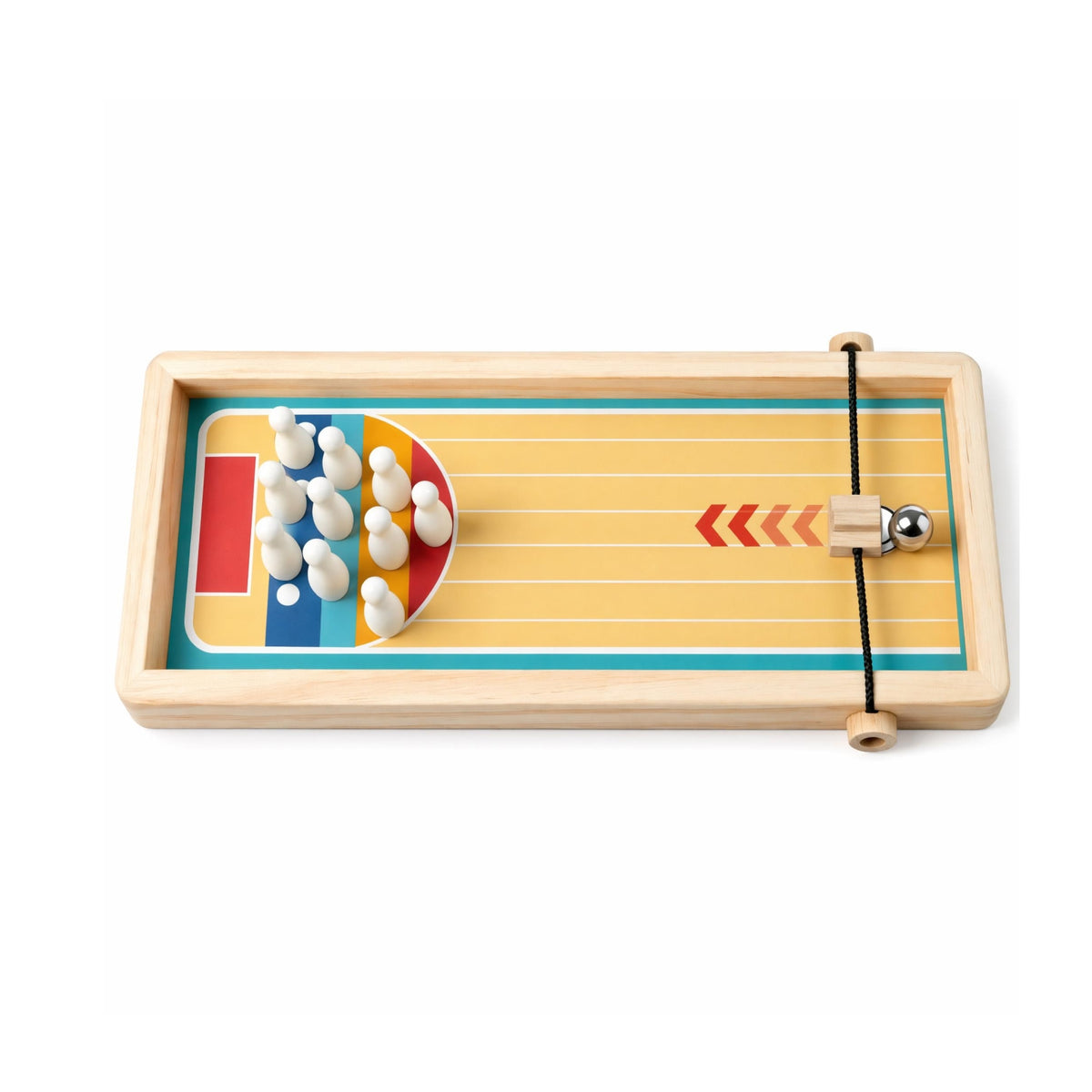 Compact Bowling Game with Launcher Smooth Mini Bowling Game Miniature Toy Classic for Office Workers