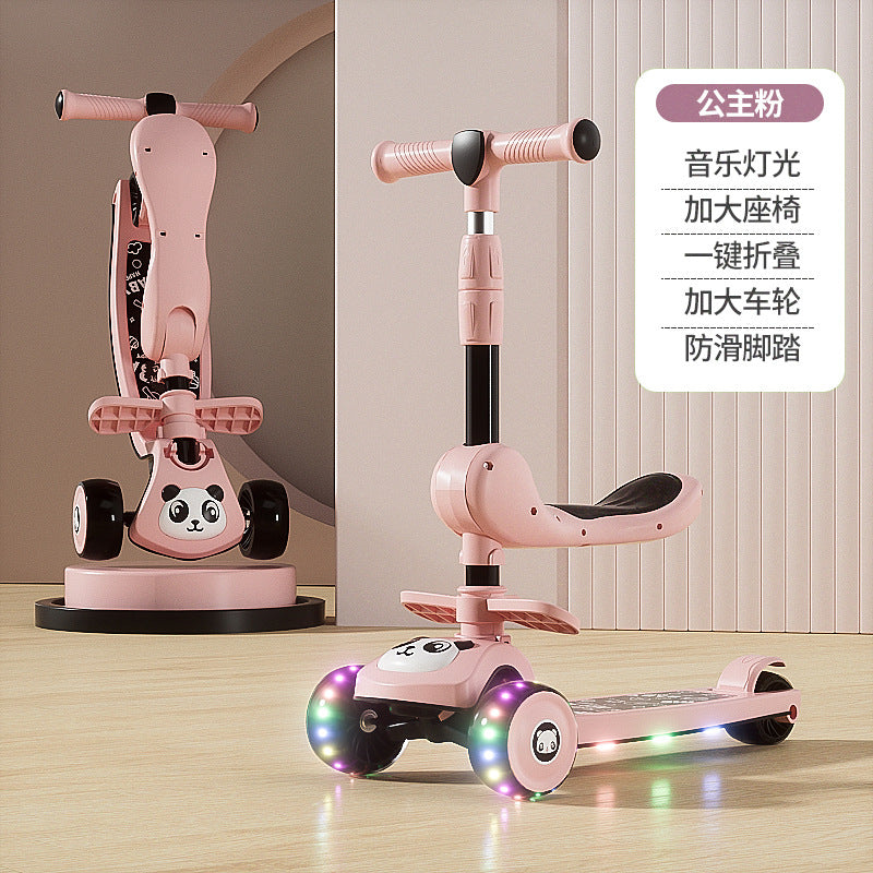 Folding 3-Wheel Scooter for Kids Ages 3-6 with Flashing Wheels
