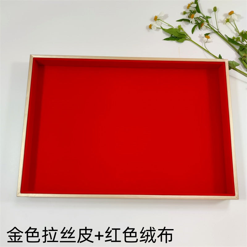 Gold Leather-red Fab