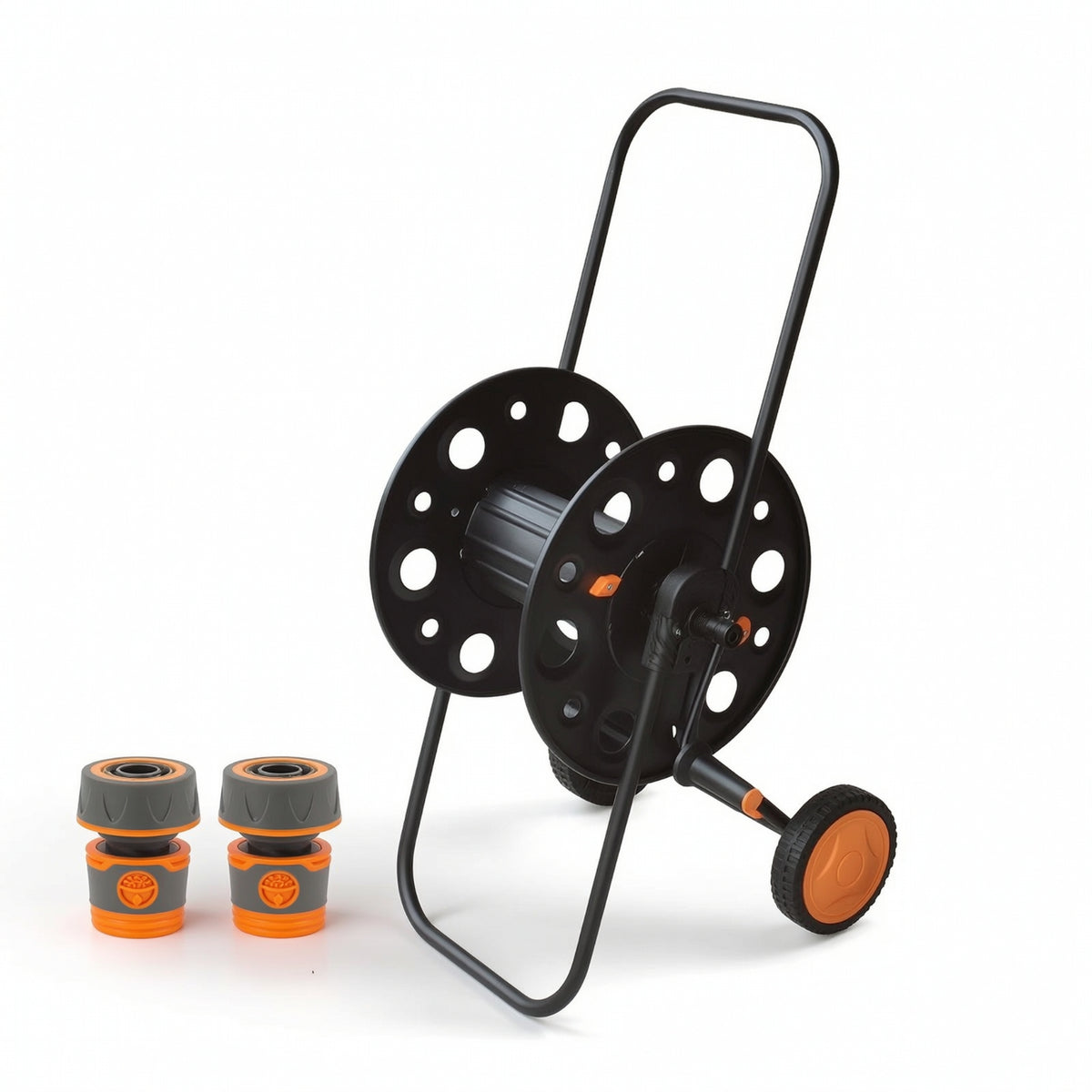 Hose Reel Cart Metal Hose Reel Cart with Wheels Large Capacity for Yard