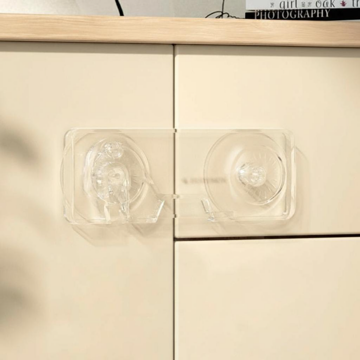 youth protection Cabinet Lock, no tools required, strong sticky backing, toddler-safe drawer latch for glass doors, kitchen, and home
