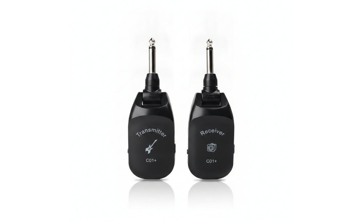 Rechargeable Wireless Guitar Transmitter Receiver Compact Wireless Guitar Transmitter and Receiver Insertable Portable for Guitarists, Bassists, Performers, Stage, Rehearsal, Home Practice