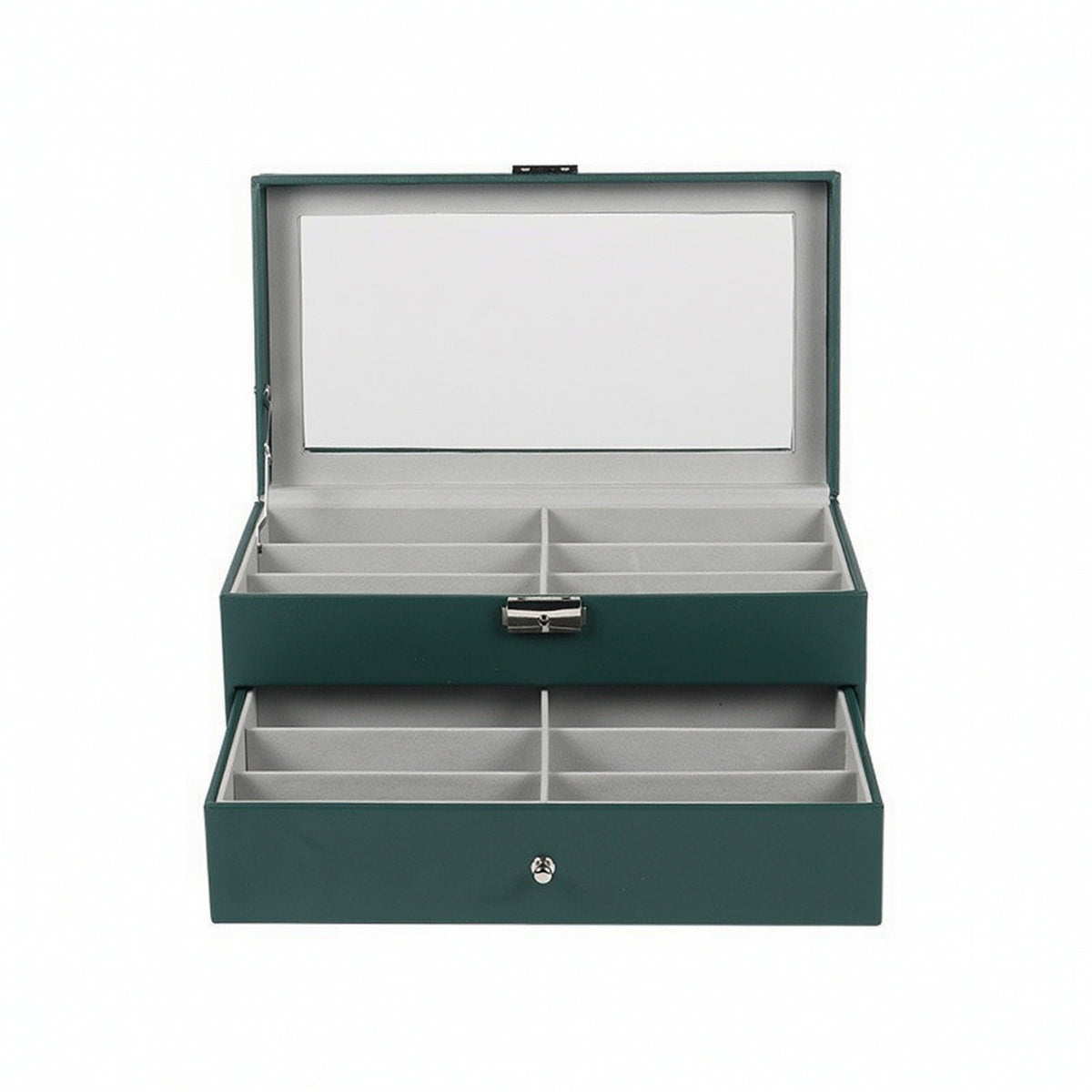 12 Slot Glasses Box Leatherette Sunglass Display Case Dustproof for Vanity Table