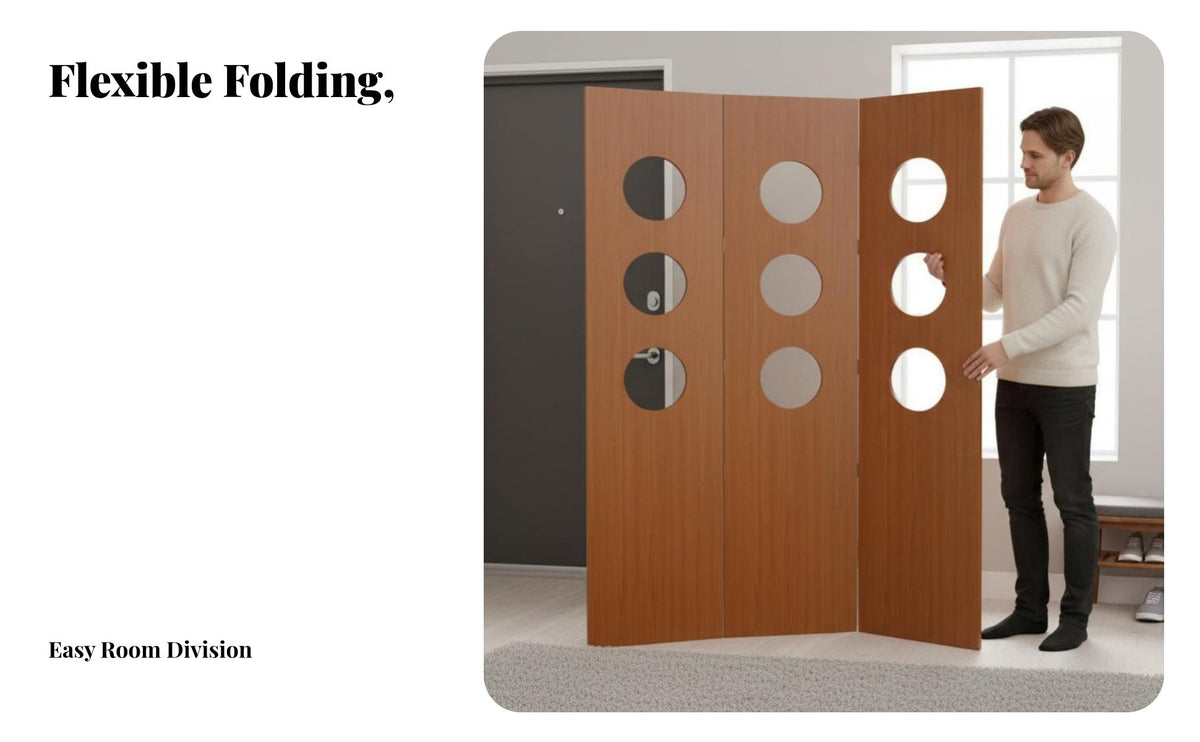 Foldable Hollow-cutout Folding Screen Mobile Folding Panel Divider Modern Minimalist and design Room divider Decorative for Apartment Dwellers, Interior Designers, amannerice Workers, Entrymanner, Bedroom