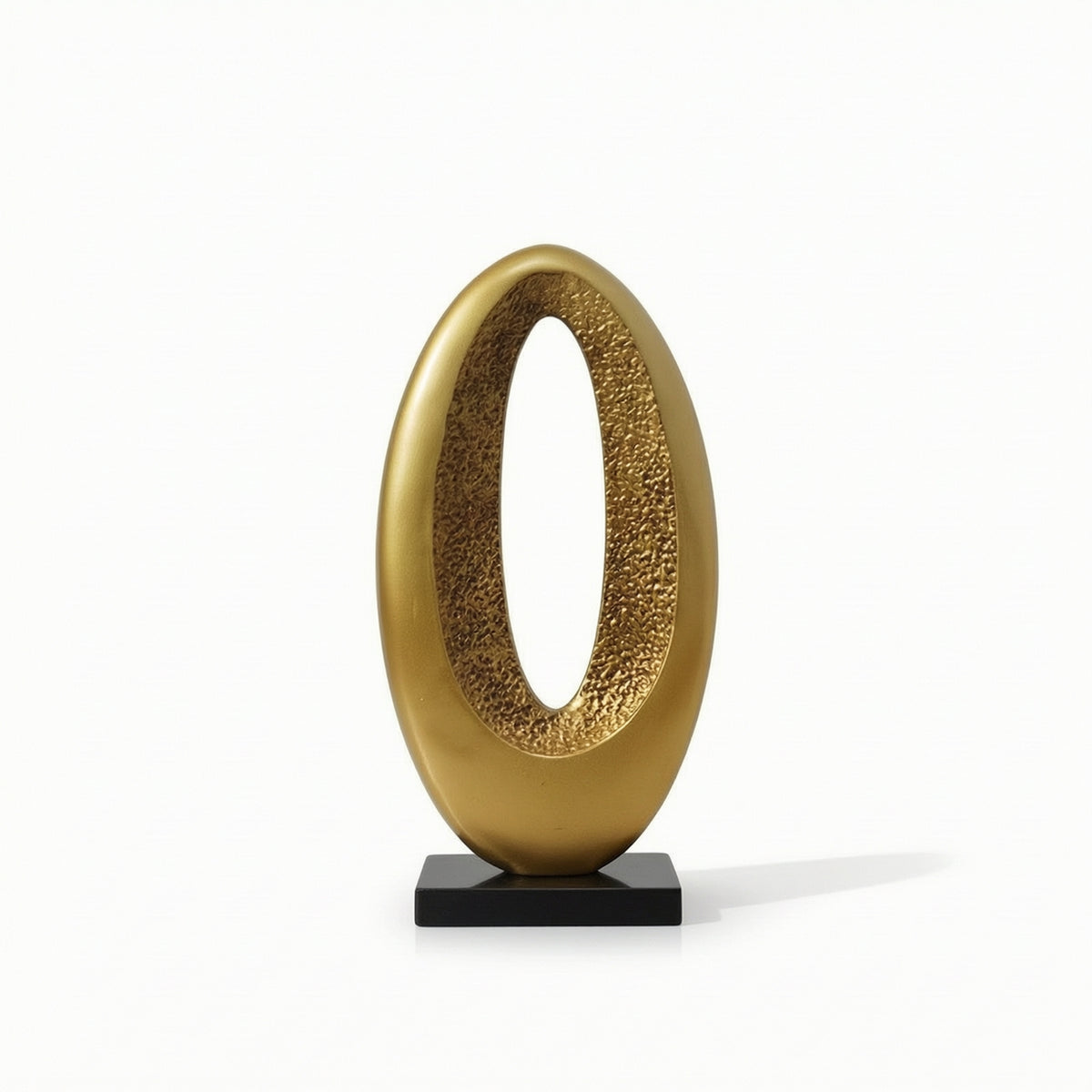 Oval Sculpture Textured Sculpture with Base Minimalist Abstract Statue for Homeowners, Art Collectors, Entryway