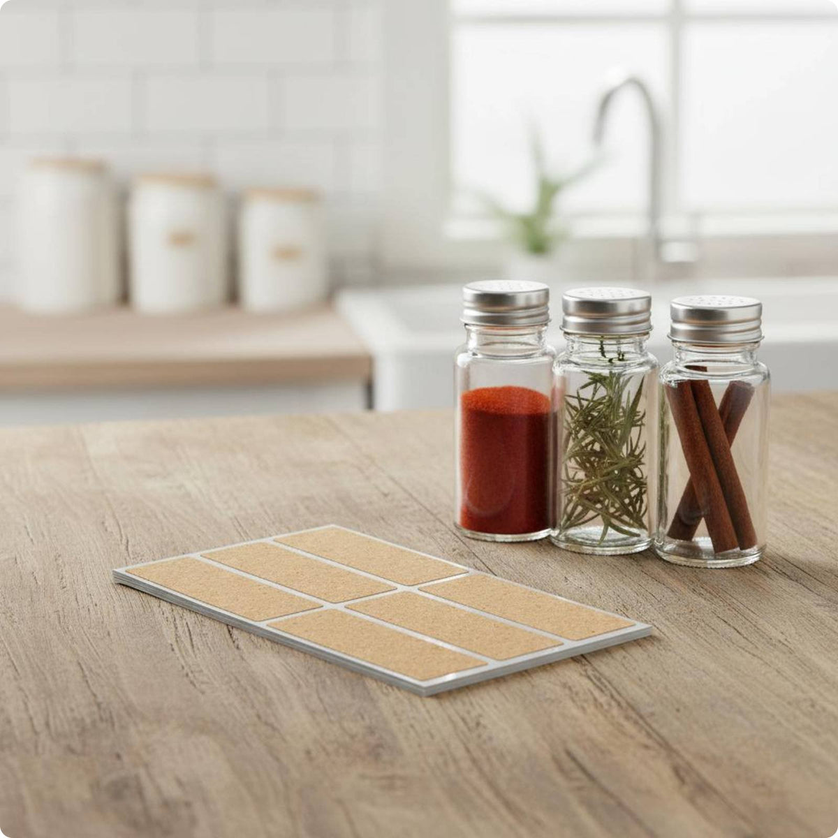 Cork Label Stickers Easy to Write on Cork Label Sticker Strong Adhesion Home Organization for Storage Room