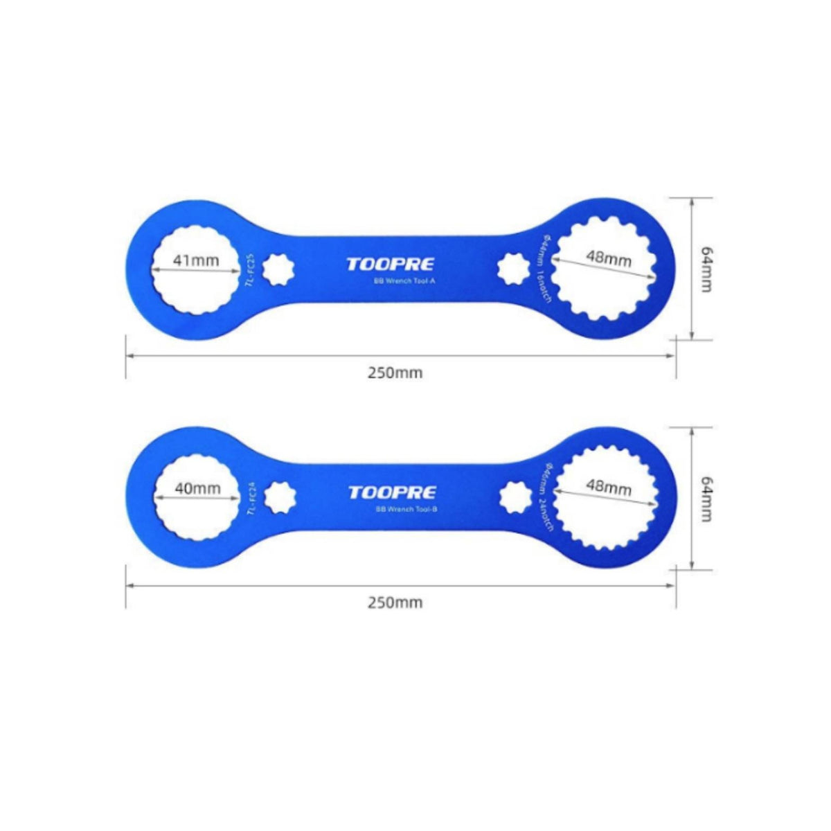 2 Pieces Aluminum Alloy B & B Wrench Scalloped Bottom Bracket Wrench Double Ended Bottom Bracket Tool Flat for Bike Mechanics, Cyclists, Bike Repair, Workshop
