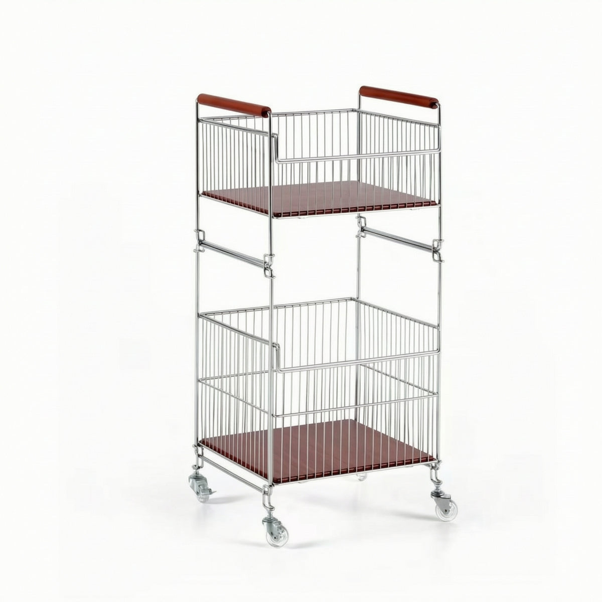 Rolling Laundry Cart Multi-Tier Wire Storage Wire Laundry Trolley Storage Rack for Utility Room