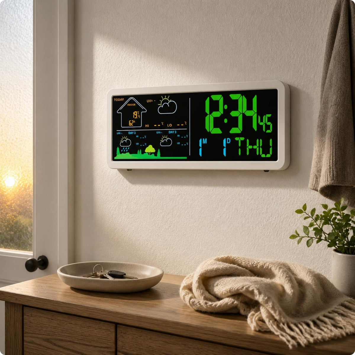 Weather Forecast Atmosphere Monitor Multifunction Home Time Display LED Screen