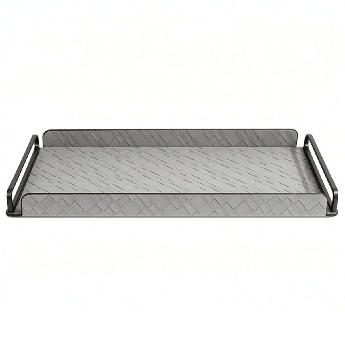 Serving Tray with Handles Woven Tray with Handles Gray for Coffee Table