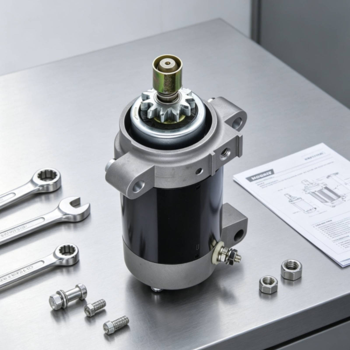 Starter Motor with Geared Drive Shaft Direct Replacement Marine Starter Motor for Boat Owners
