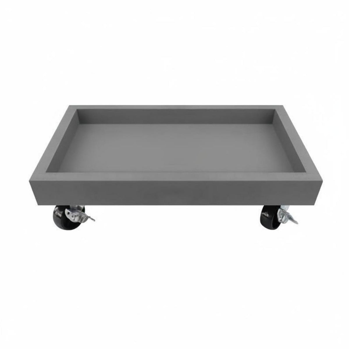 Square Planter Dolly Faux Cement Finish Rolling Plant Holder 360° Swivel Casters