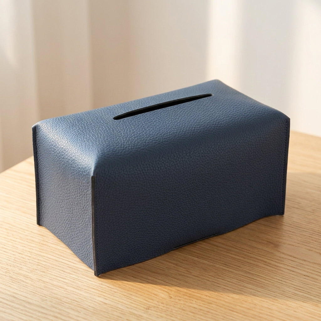 Tissue Box and Tissue Box Holder for Bathroom Decor, PU Leather Napkin Holder for Home Office, Square or Rectangular Waterproof Tissue Boxes