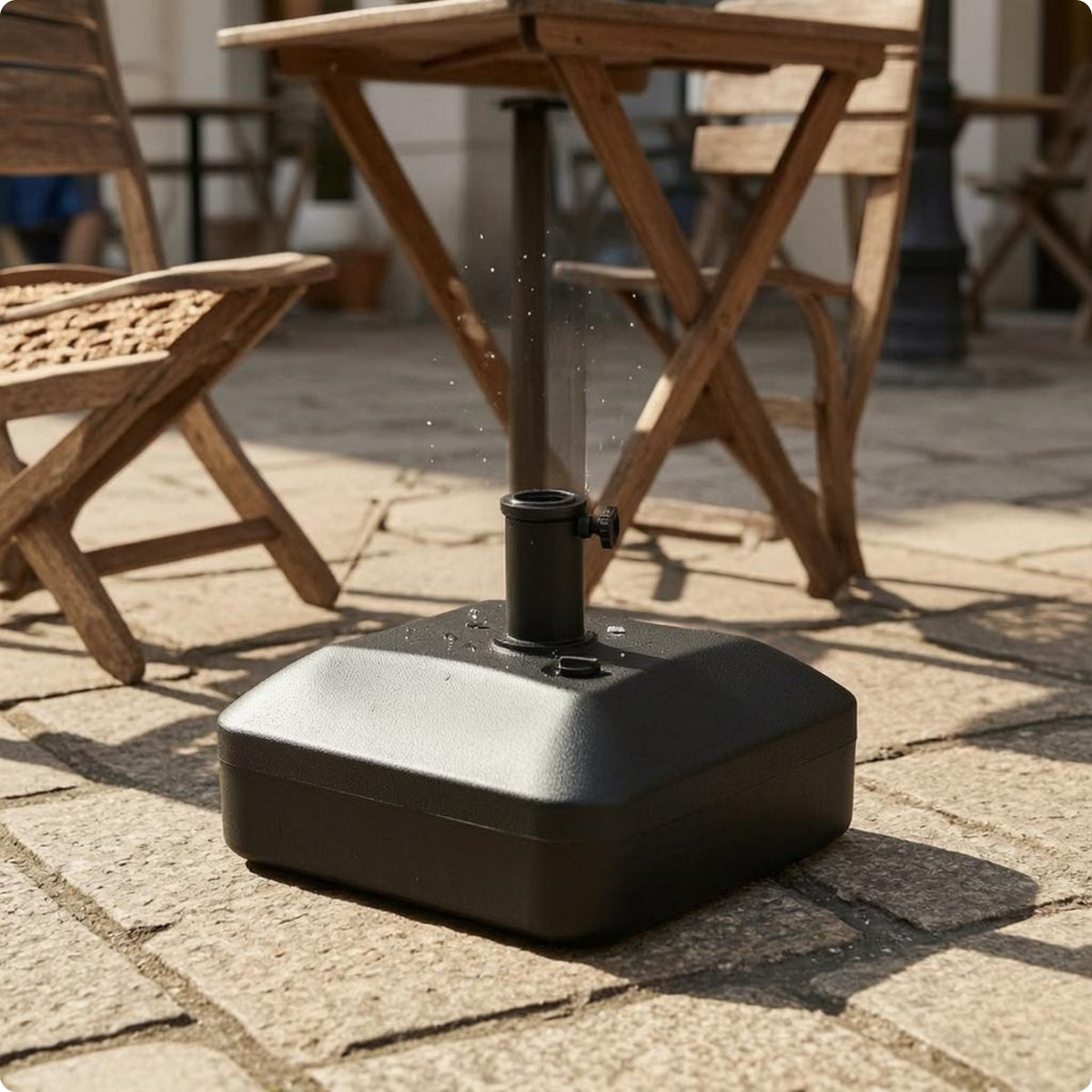 Fillable Umbrella Base Rectangular Plastic Umbrella Base Raised Socket