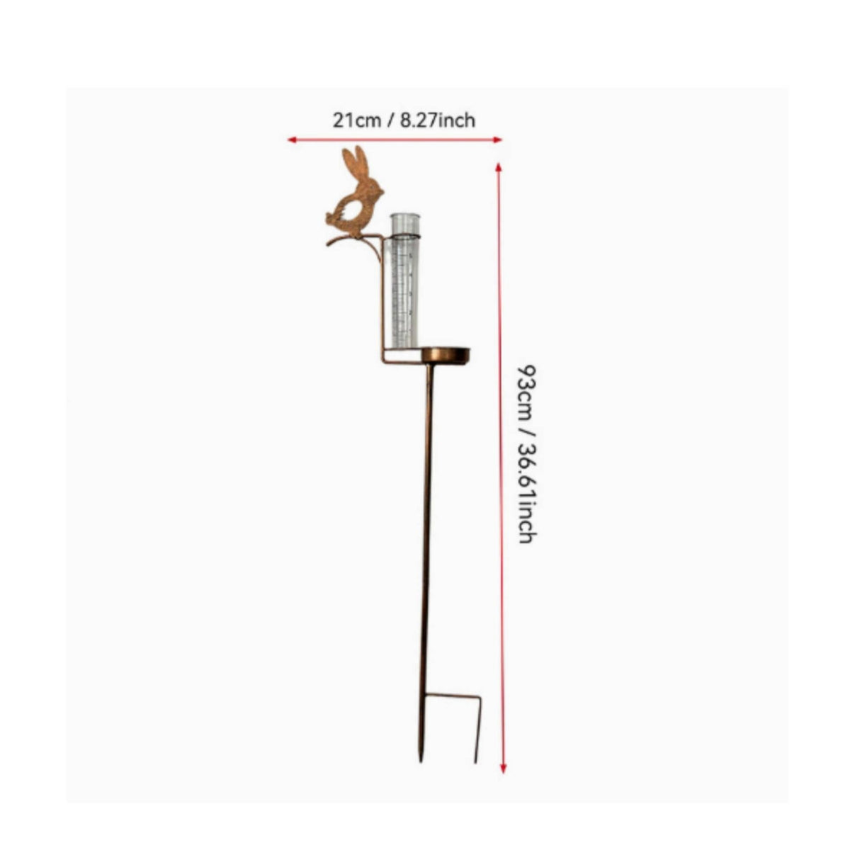 Rabbit Bird Feeder Stake Easy to Install Rabbit Rain Gauge Stake for Yard, Patio