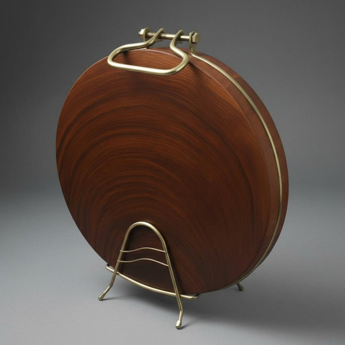 Round Cutting Board Handmade Butcher Block Cutting Board Built-in Handles Kitchenware for Butchers