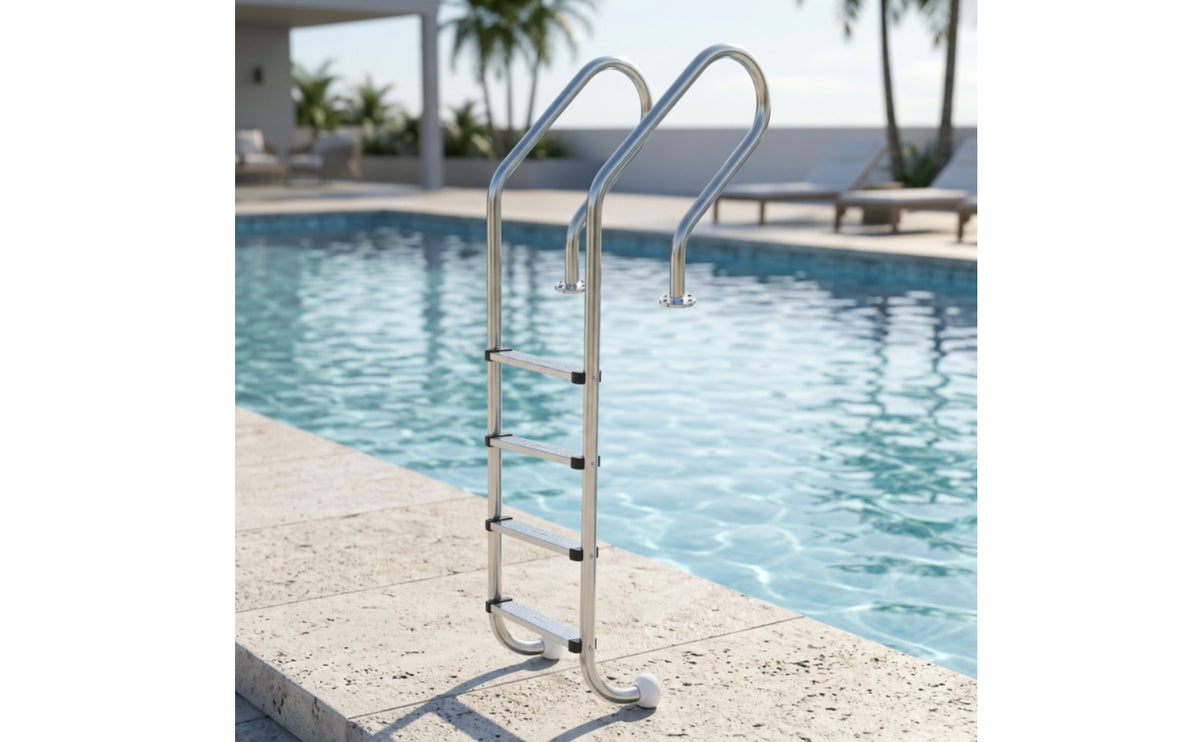 4-Step Pool Ladder No-Boring Stainless Steel Pool Ladder Rust Resistant for Homeowners, Inground Pools