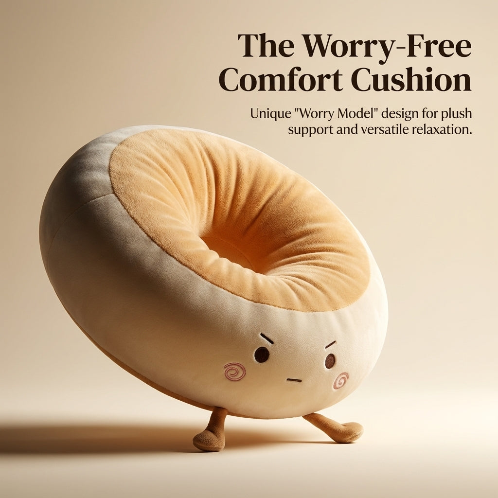 Donut Cushion Memory Foam Seat Cushion, Round Seat Pad for Living Room Floor, Tatami Mat Cushion, Lazy Sofa Cushion, Color Block Pattern