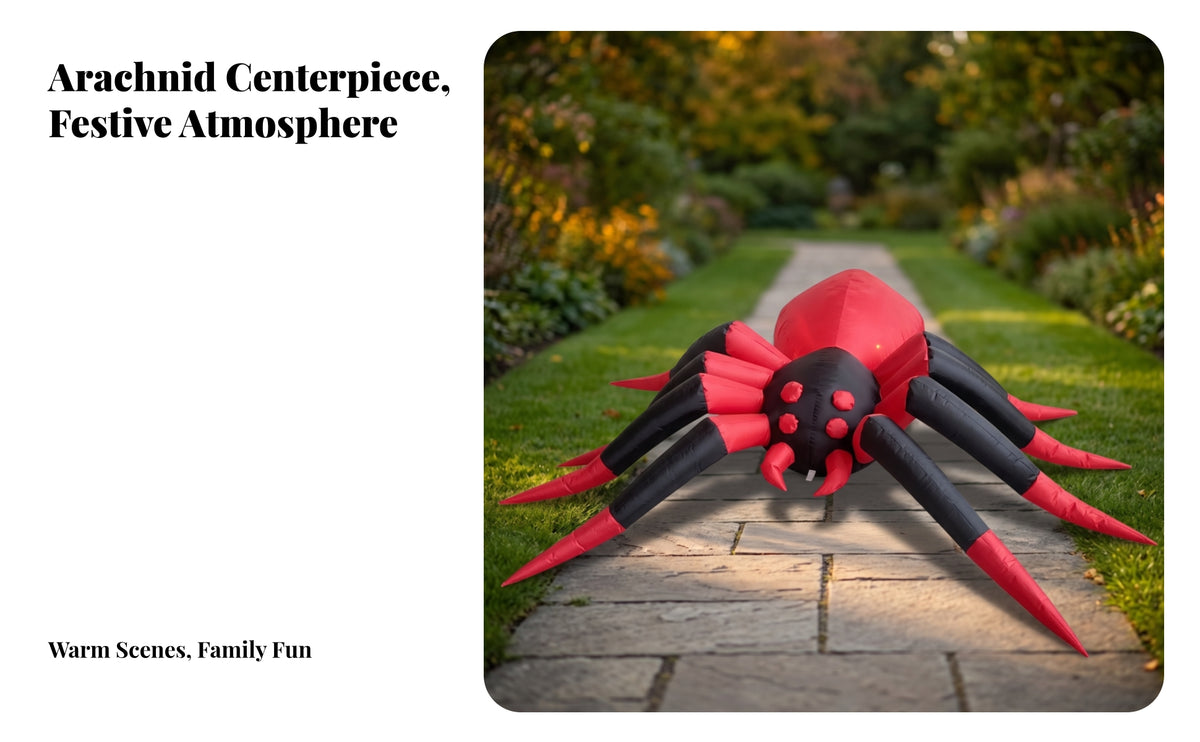 Halloween Inflatable Arachnid | Festive Yard Display, Lightweight Polyester Material, for Garden